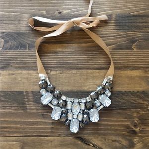 Rhinestone fashion statement bib necklace